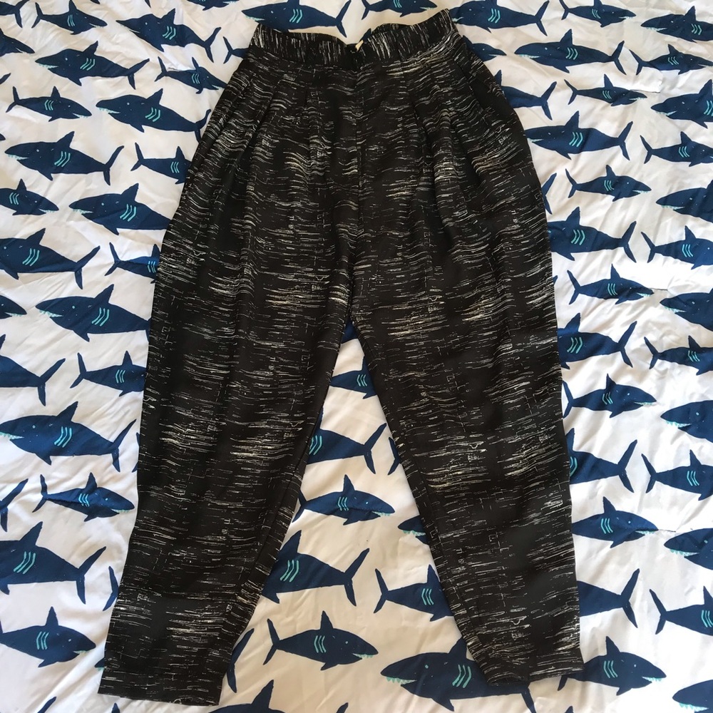 Black and white Harem trousers